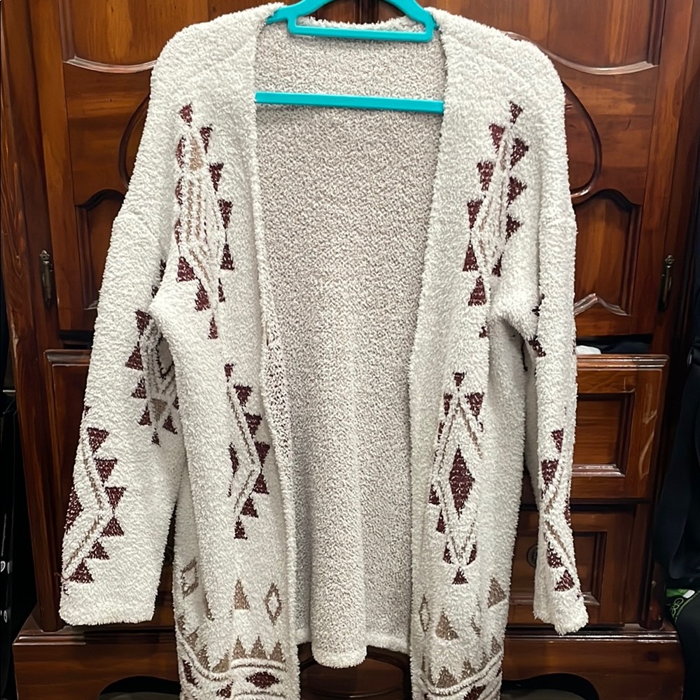 Cozy Cream and Brown Aztec Women's Sweater